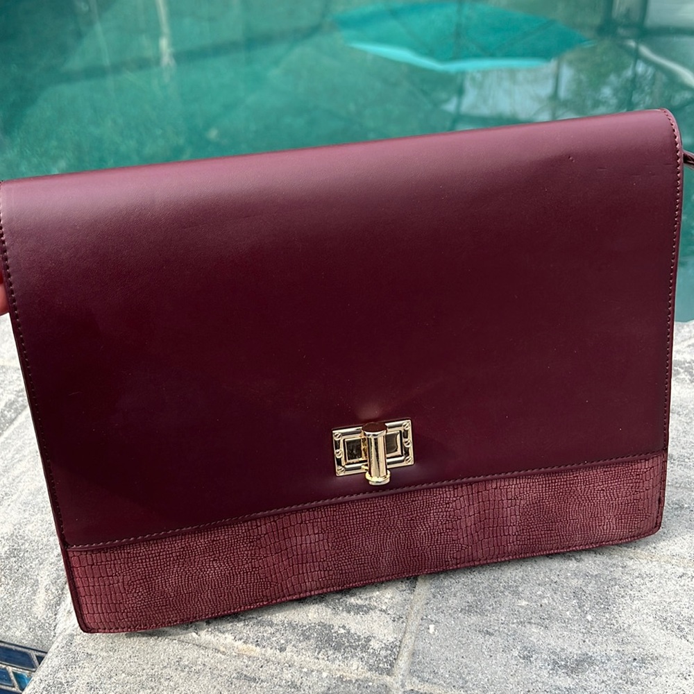 Sole Society  Burgundy Maroon Large Clutch